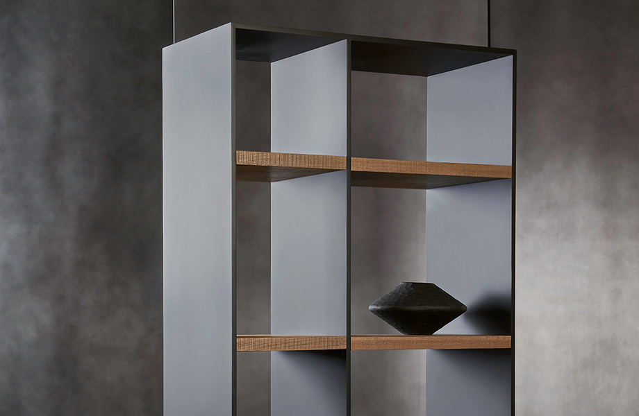 Librero de FENIX NTM® J0720 Nero Ingo con madera rústica